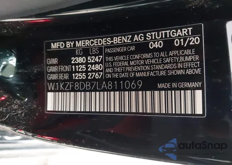 2020 Mercedes-Benz E 350 from USA, damaged, VIN W1KZF8DB7LA811069